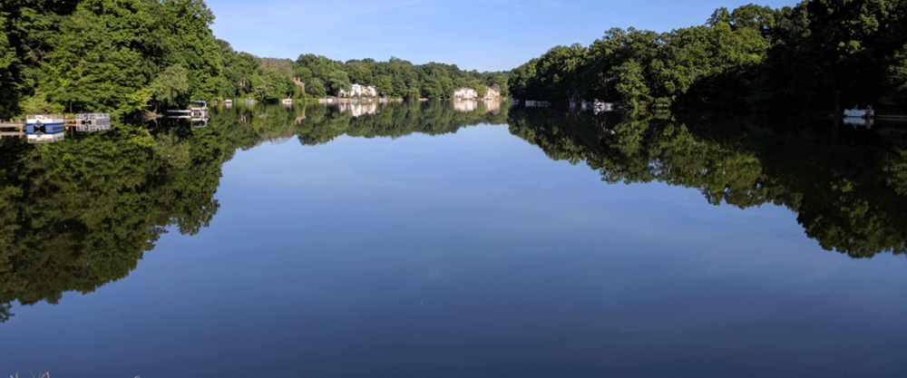 Paddleboarding in Lake Anne, Virginia