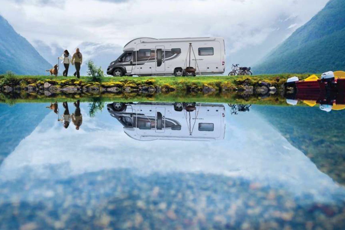 Campervan by a lake