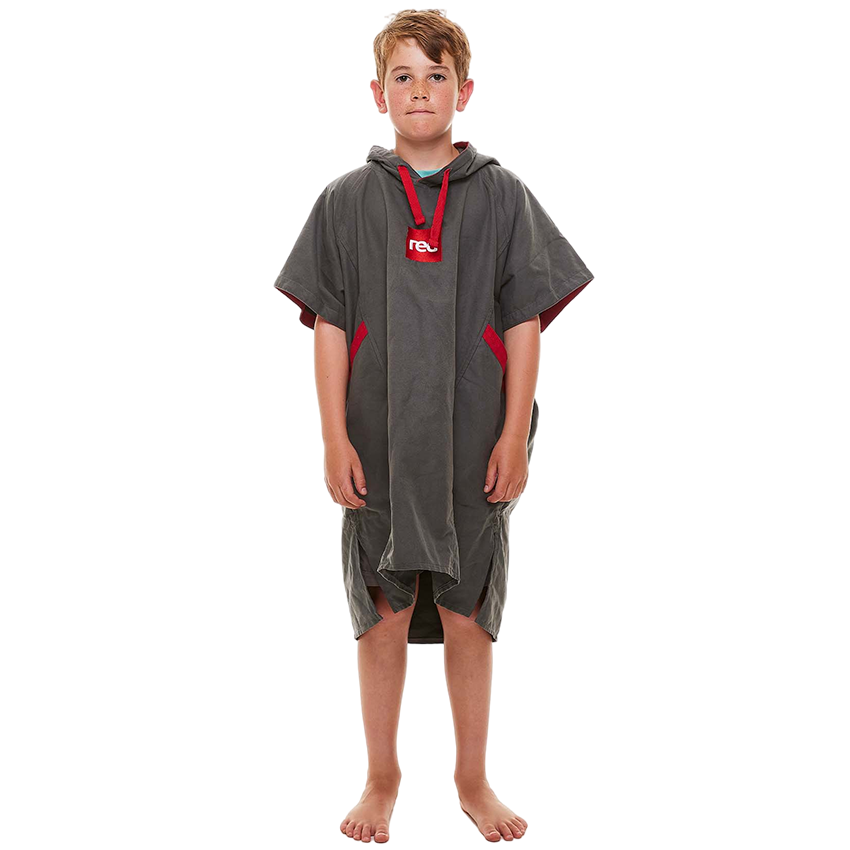 Red Grey Changing Robe Red Original Kids Quick Dry Microfibre Changing Robe - Grey