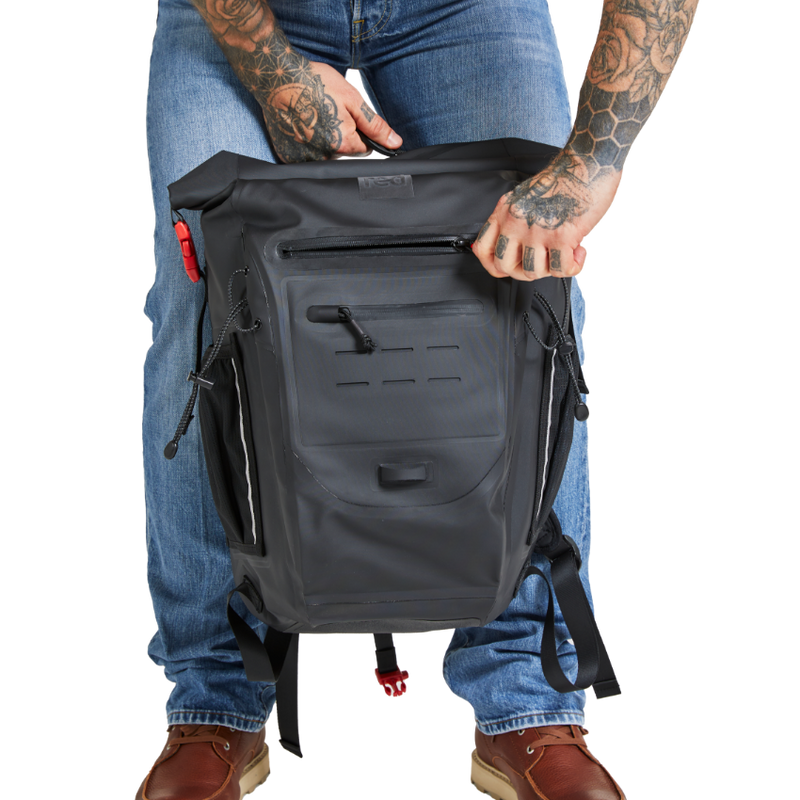 Red Original Adventure Waterproof Backpack 30L - Obsidian Black