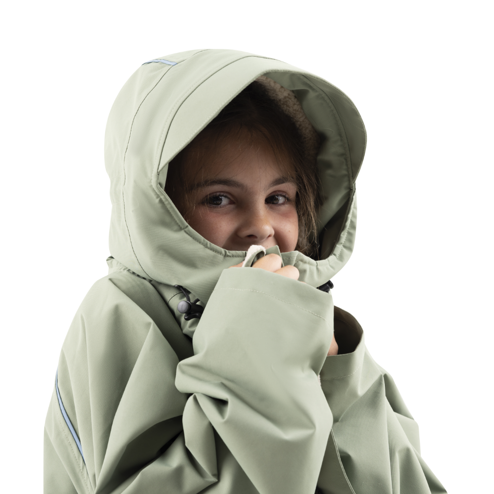 Kids’ Long Sleeve Dry Waterproof Changing Robe Alter EVO Pro - Sage Green