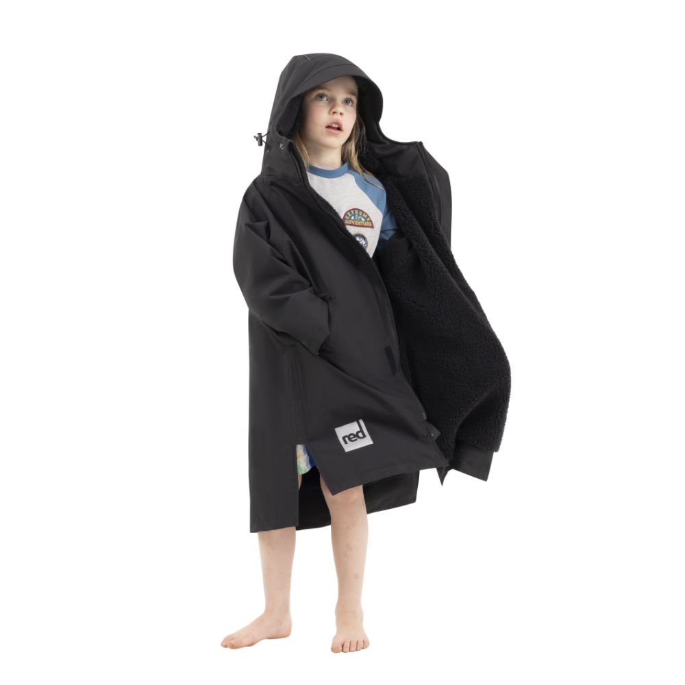 Kids’ Long Sleeve Dry Waterproof Changing Robe Alter EVO Pro - Stealth Black