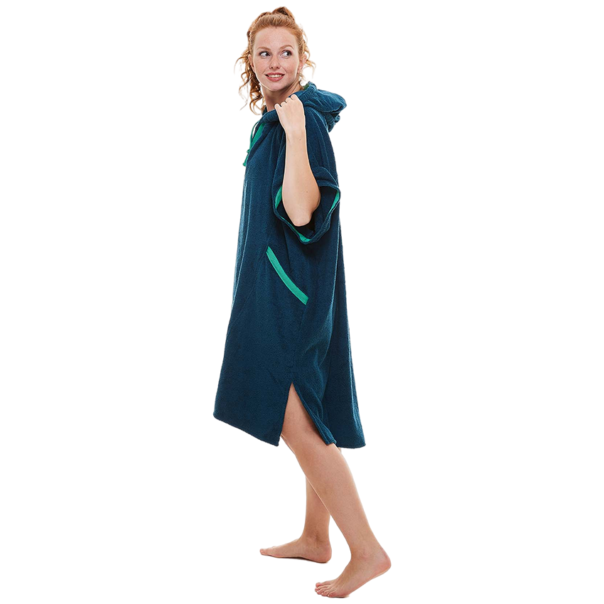 Women's Towelling Change Robe - Navy