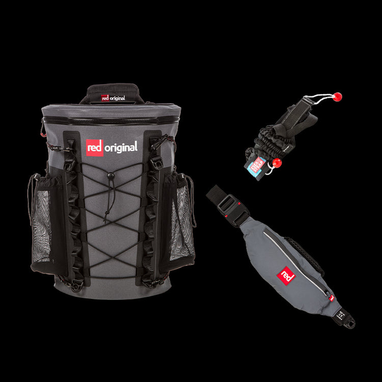 SUP Essentials Bundle: Airbelt PFD (Grey), Deck Bag & Shoulder Carry Strap
