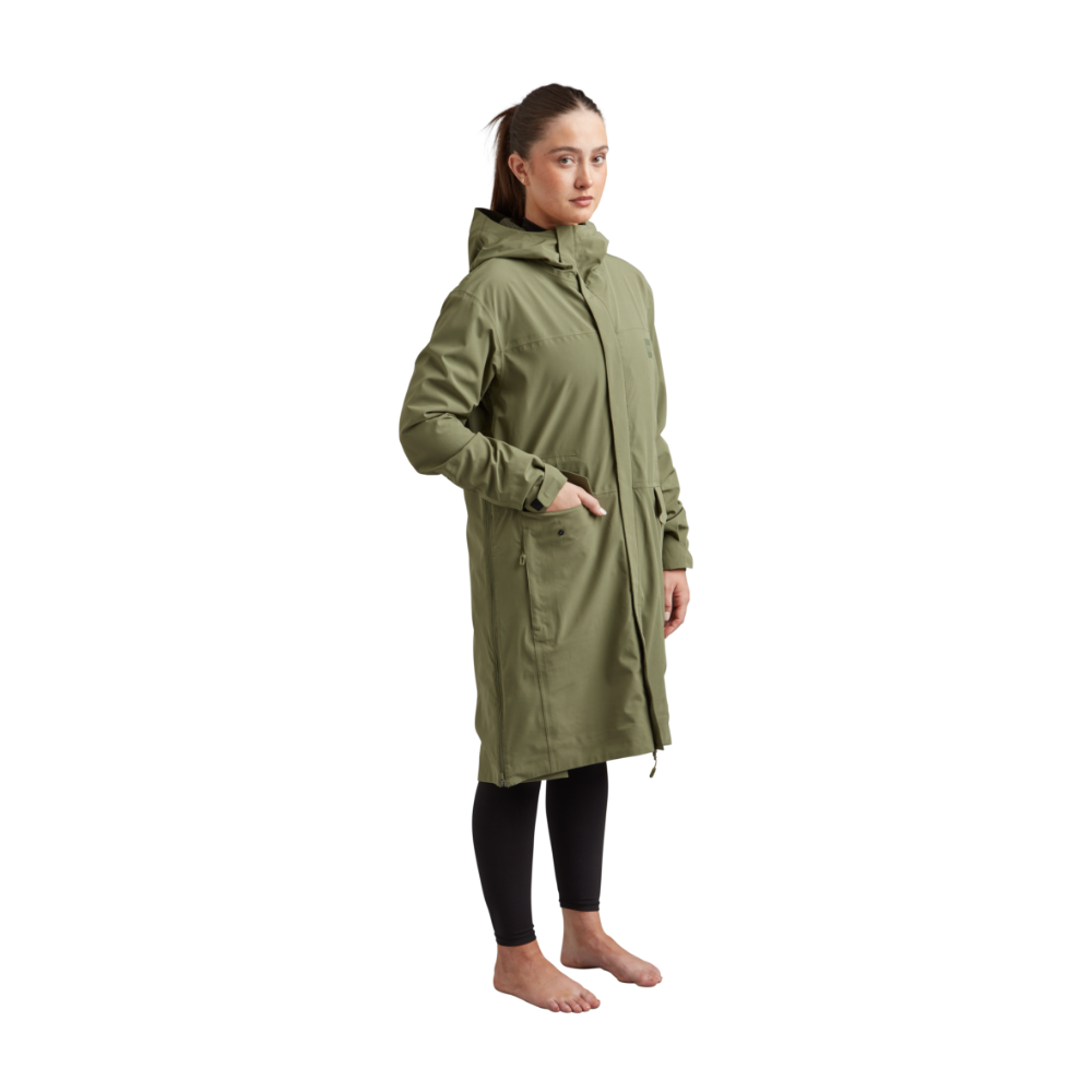 Women's Pursuit Waterproof Lightweight Changing Robe Jacket - Olive Green