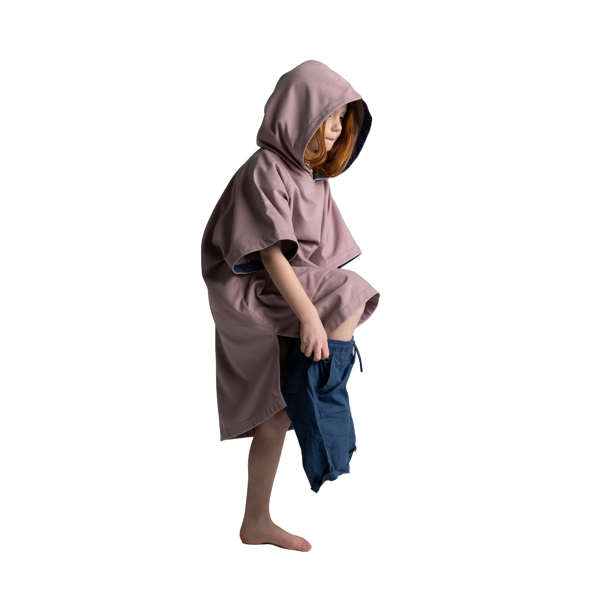 Kids' Quick Dry Microfibre Poncho Changing Robe - Salty Pink