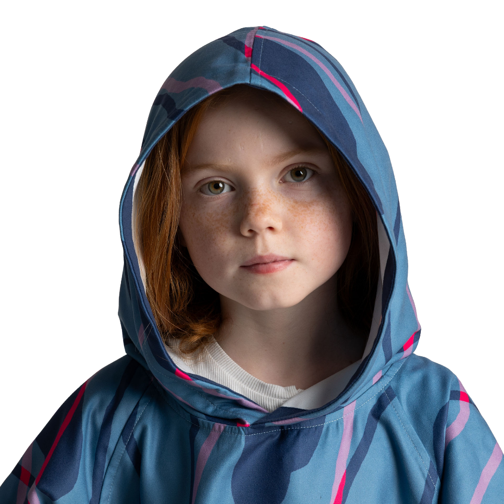 Kids' Quick Dry Microfibre Poncho Changing Robe - Tidal Textures