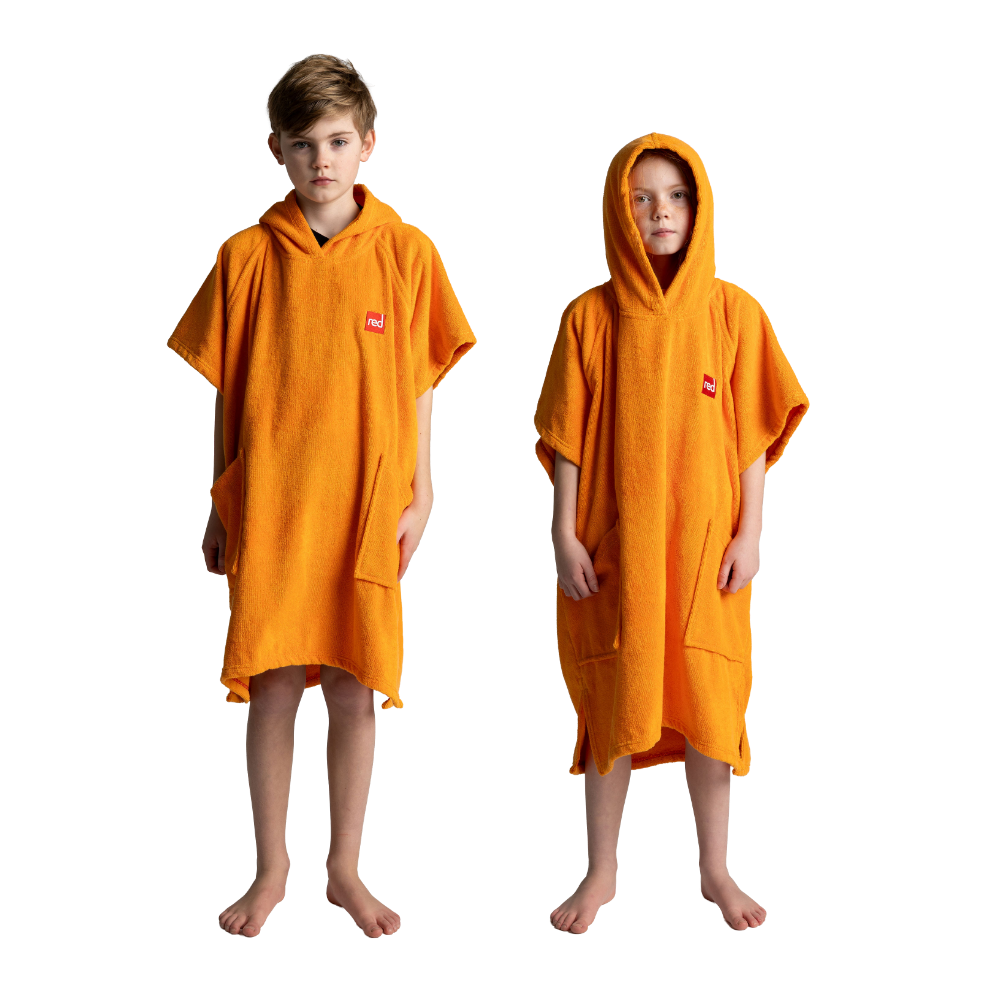Kids' Towelling Poncho Changing Robe - Bitter Orange