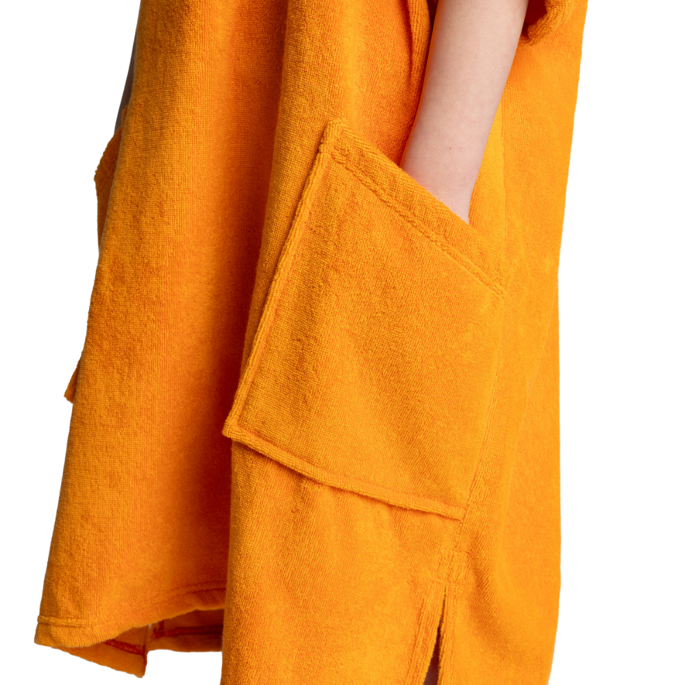 Kids' Towelling Poncho Changing Robe - Bitter Orange