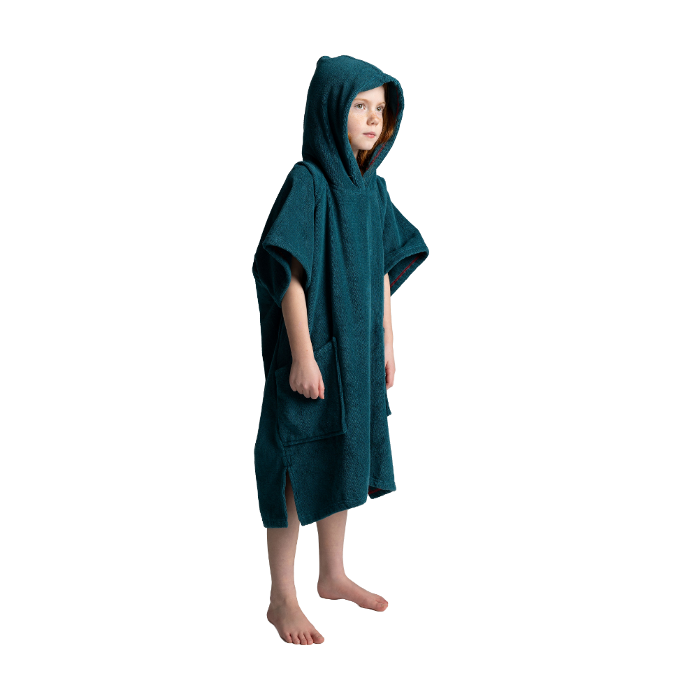 Kids' Towelling Poncho Changing Robe - Deep Teal