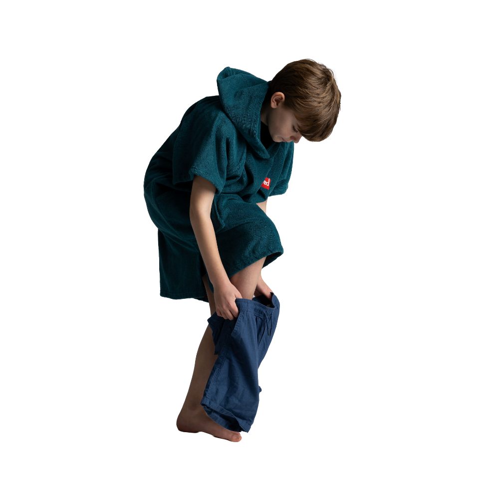 Kids' Towelling Poncho Changing Robe - Deep Teal