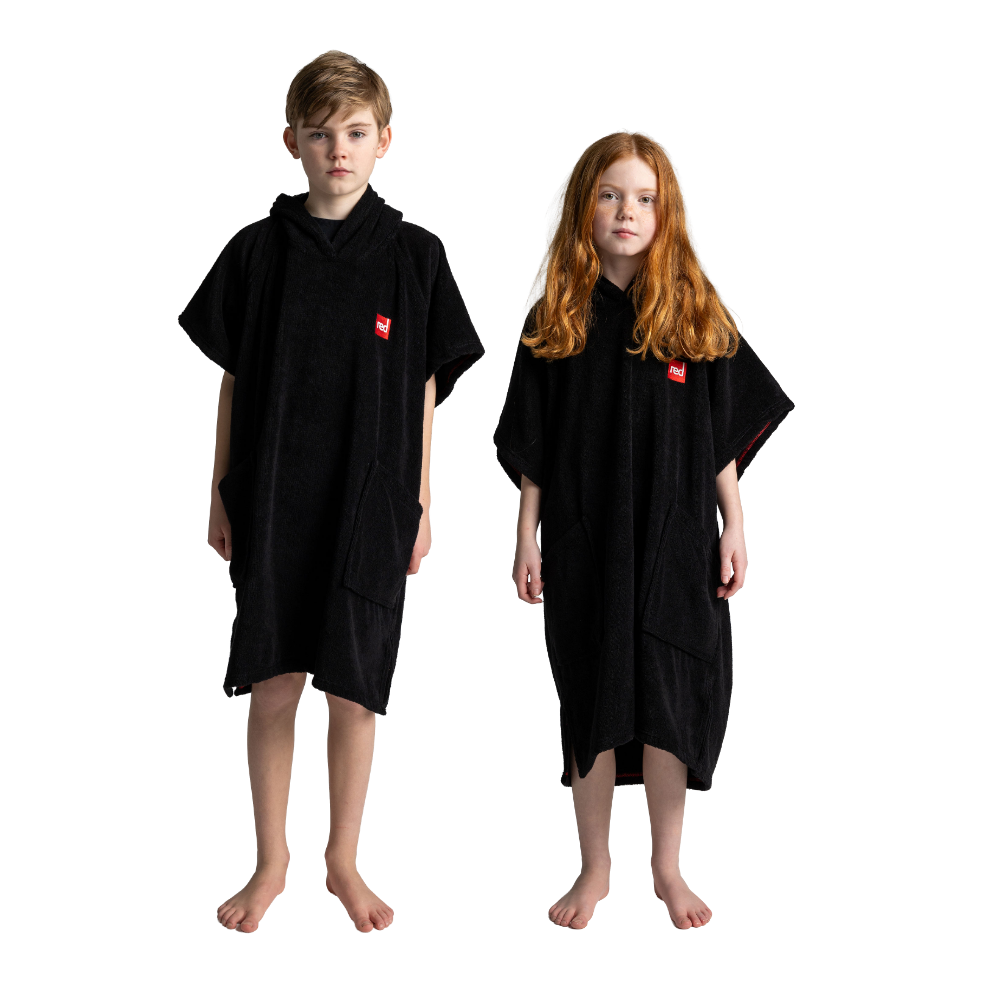 Kids' Towelling Poncho Changing Robe - Stealth Black