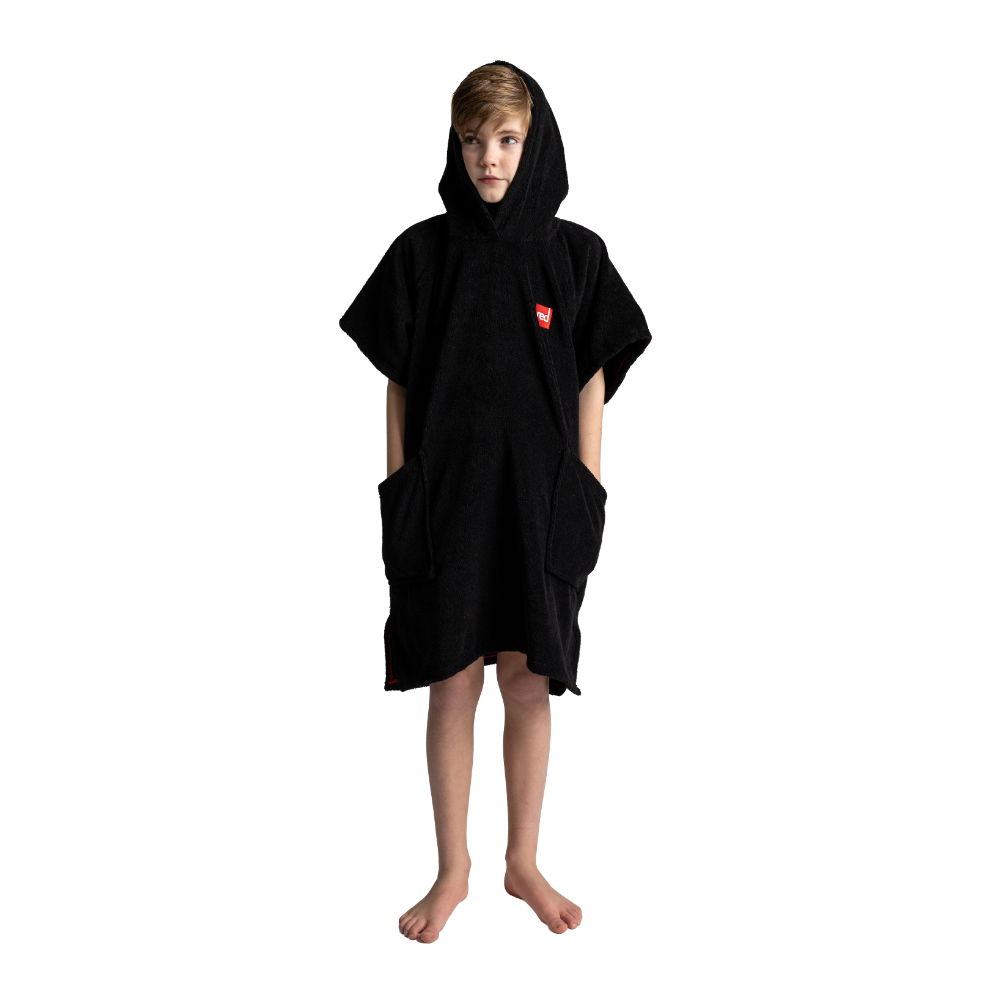 Kids' Towelling Poncho Changing Robe - Stealth Black