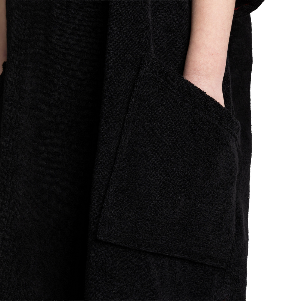 Kids' Towelling Poncho Changing Robe - Stealth Black
