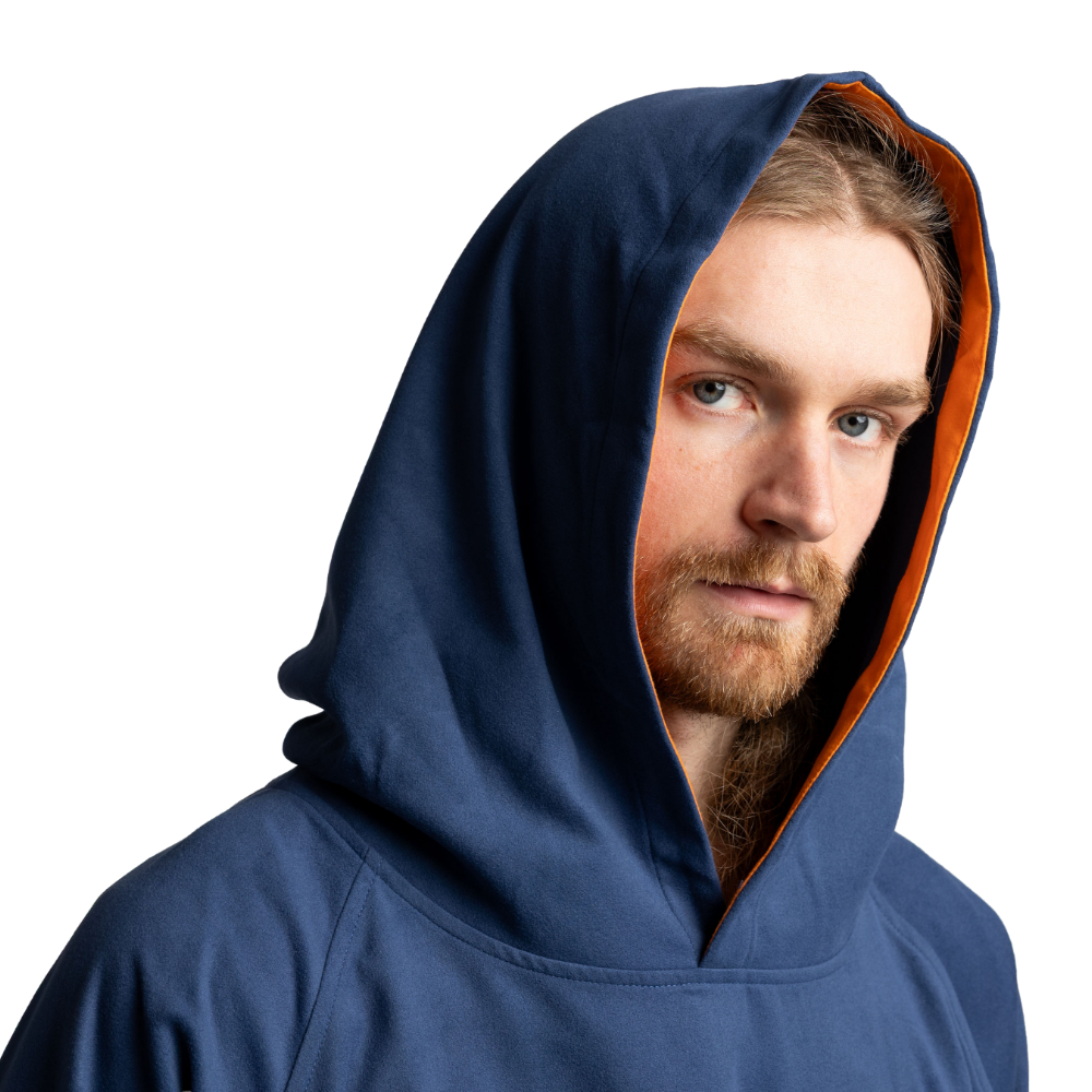 Men's Quick Dry Microfibre Poncho Changing Robe - Admiral Blue