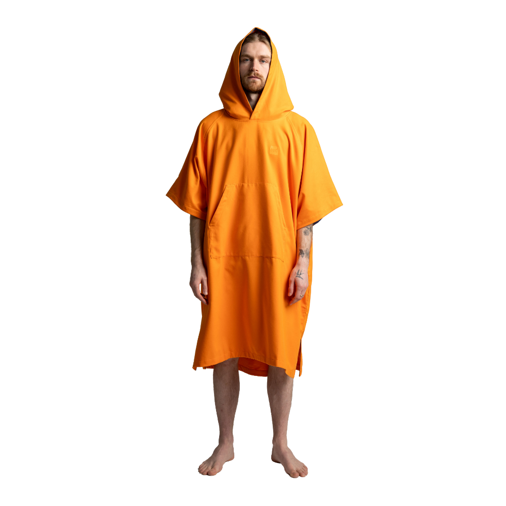 Men's Quick Dry Microfibre Poncho Changing Robe - Bitter Orange