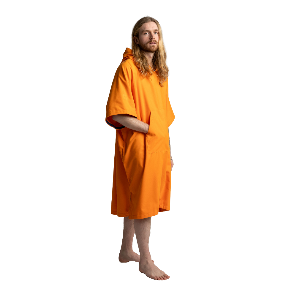 Men's Quick Dry Microfibre Poncho Changing Robe - Bitter Orange