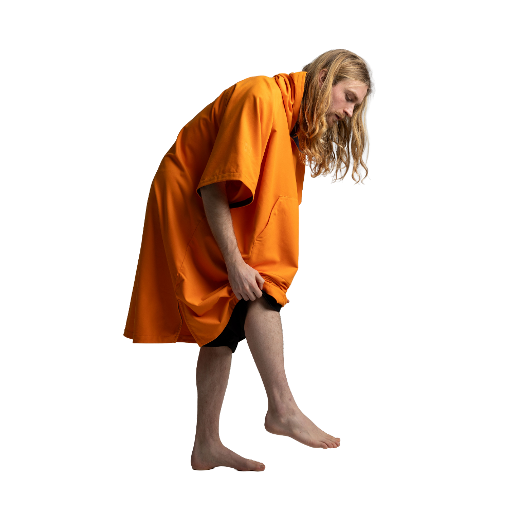 Men's Quick Dry Microfibre Poncho Changing Robe - Bitter Orange