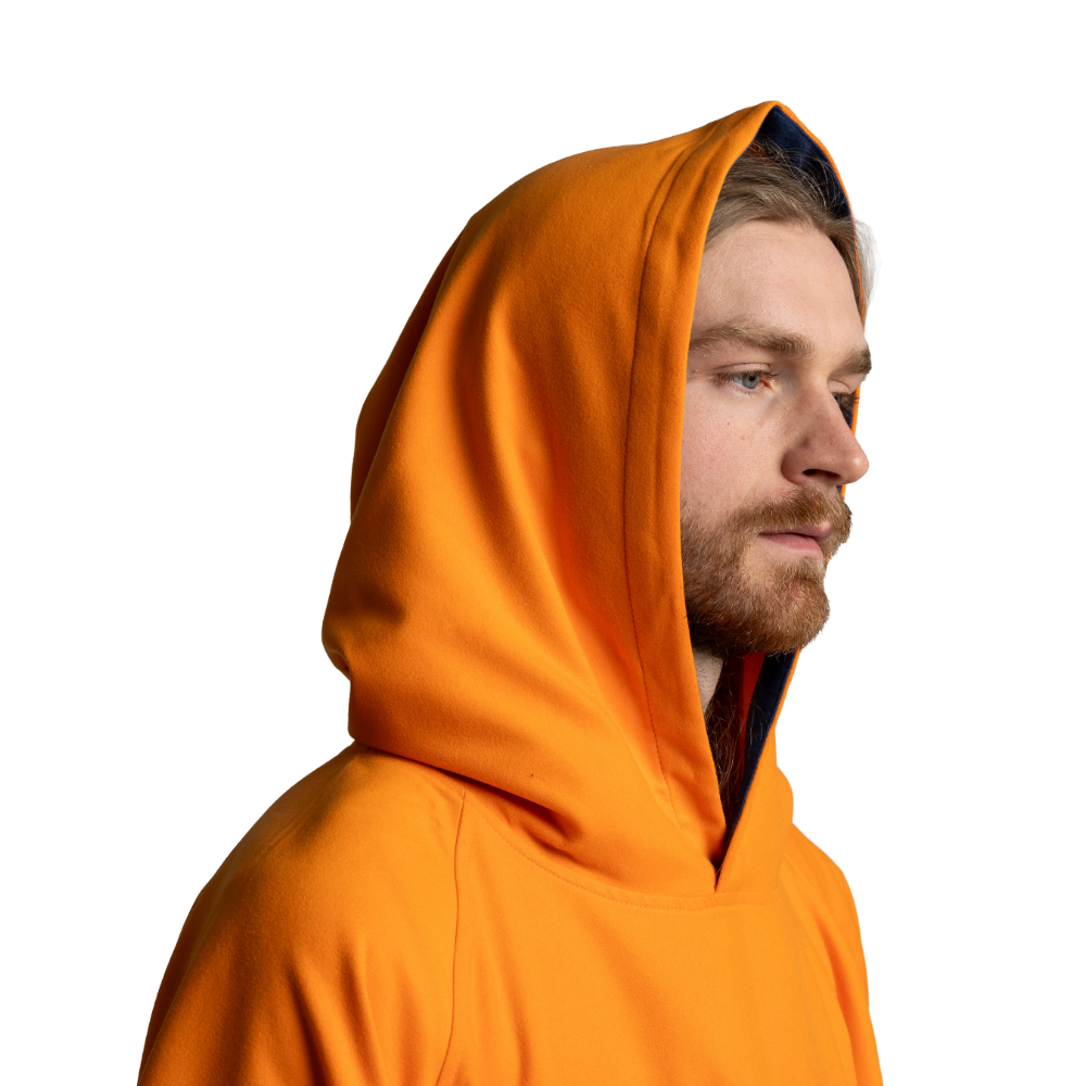 Men's Quick Dry Microfibre Poncho Changing Robe - Bitter Orange