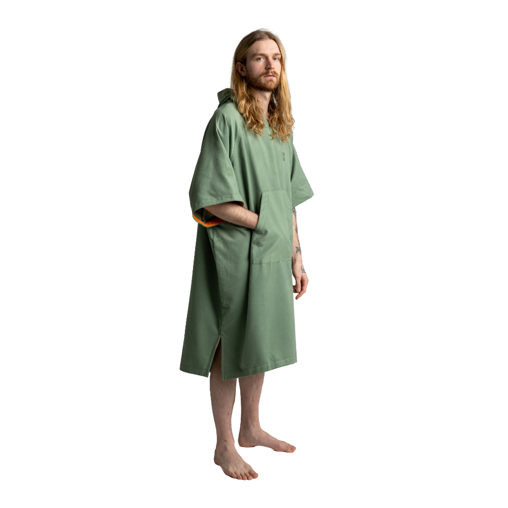 Men's Quick Dry Microfibre Poncho Changing Robe - Sage Green