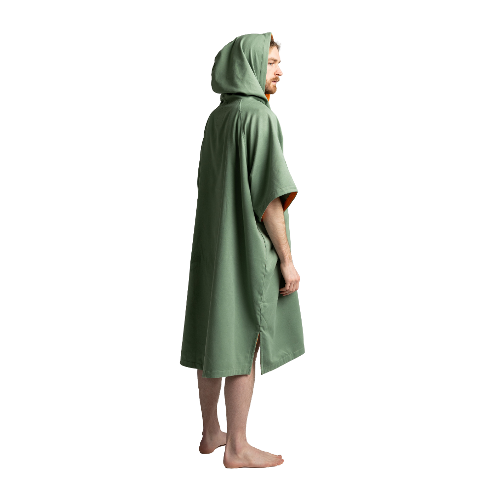 Men's Quick Dry Microfibre Poncho Changing Robe - Sage Green