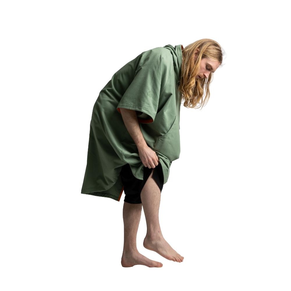 Men's Quick Dry Microfibre Poncho Changing Robe - Sage Green