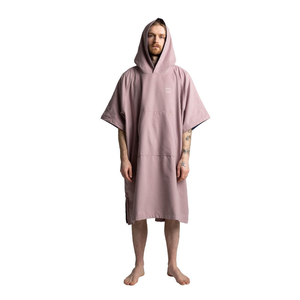 Men's Quick Dry Microfibre Poncho Changing Robe - Salty Pink