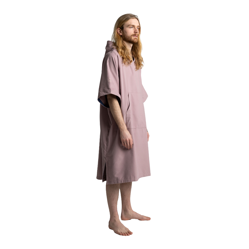 Men's Quick Dry Microfibre Poncho Changing Robe - Salty Pink