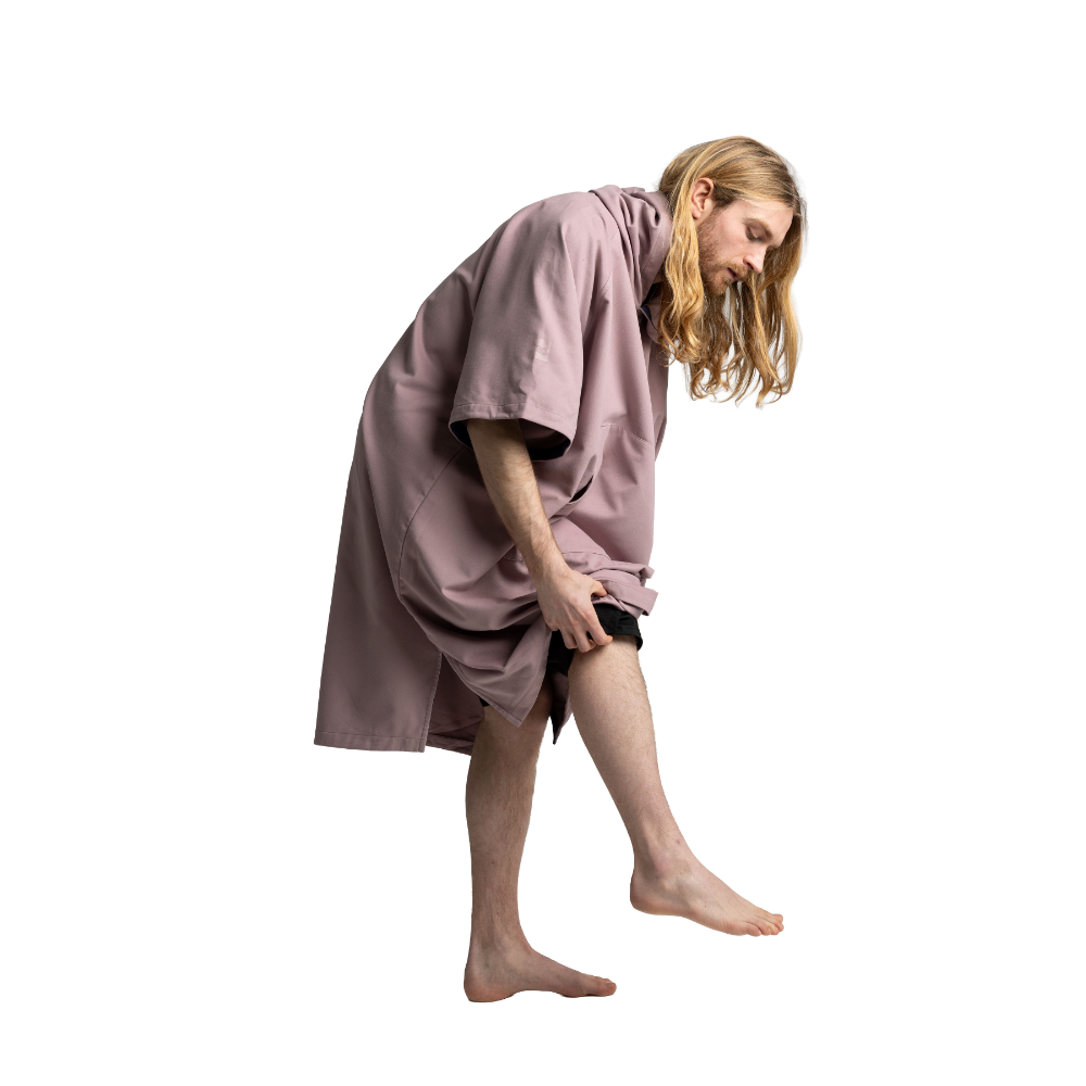 Men's Quick Dry Microfibre Poncho Changing Robe - Salty Pink