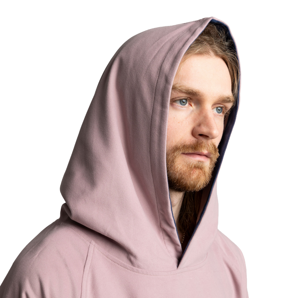 Men's Quick Dry Microfibre Poncho Changing Robe - Salty Pink