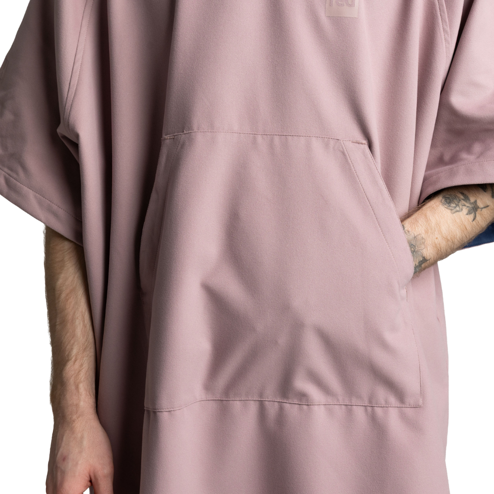 Men's Quick Dry Microfibre Poncho Changing Robe - Salty Pink