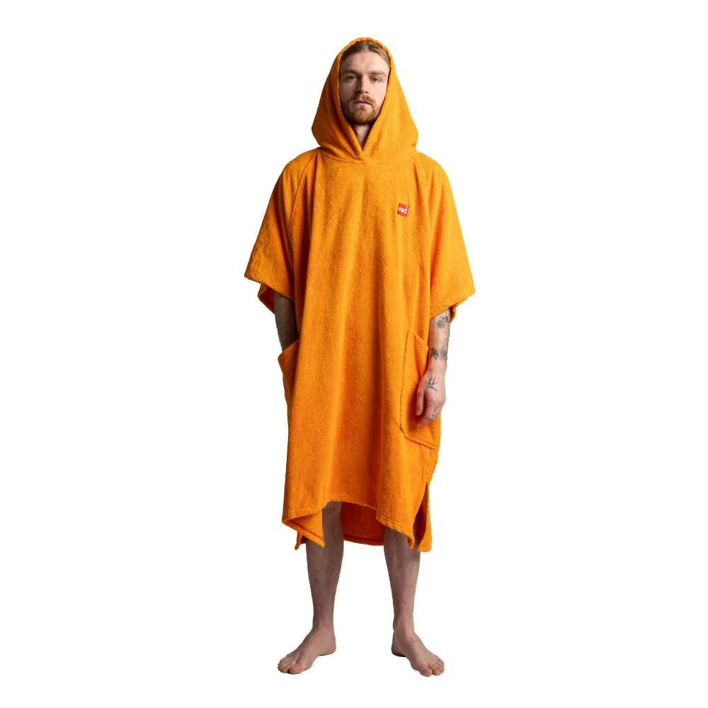 Men's Towelling Poncho Changing Robe - Bitter Orange