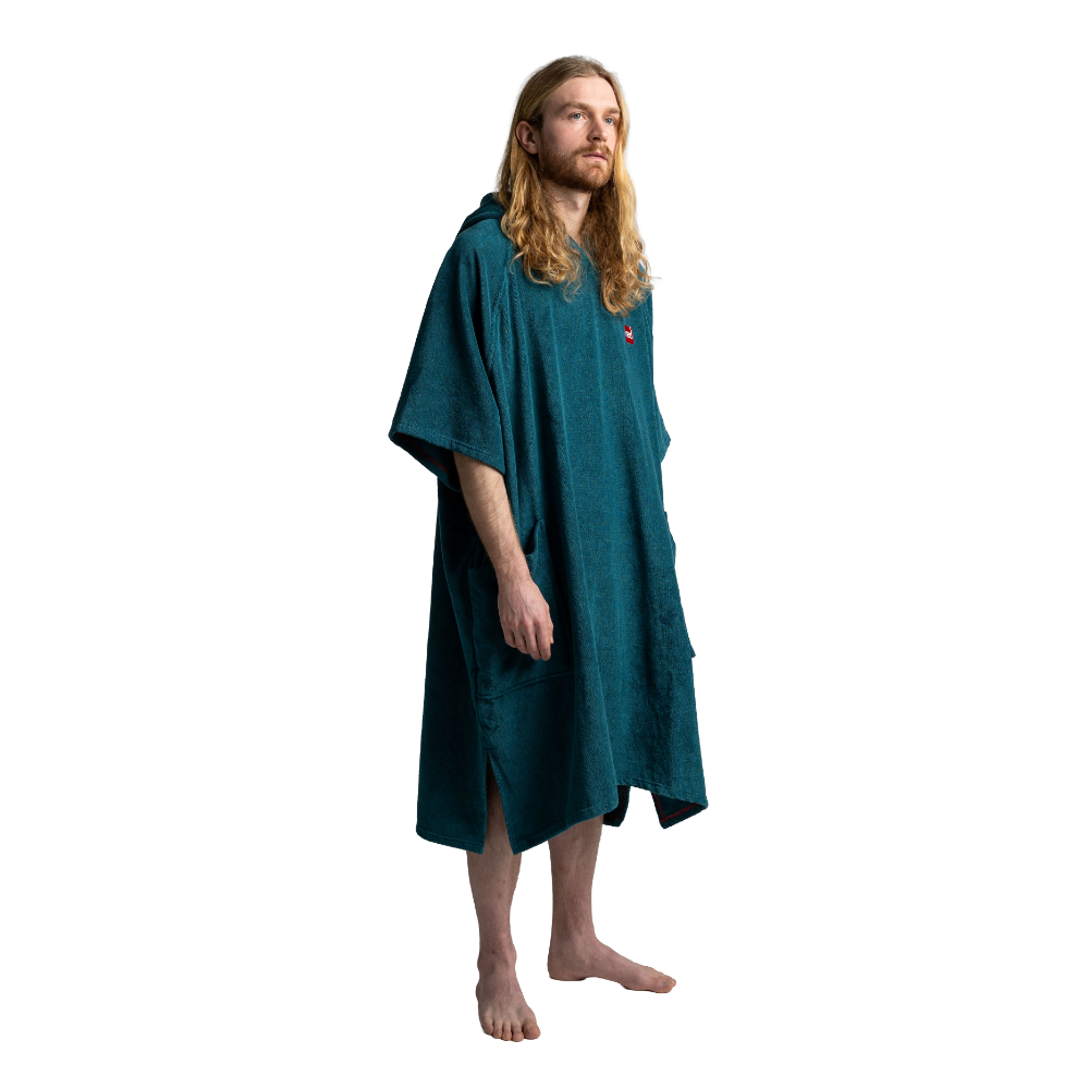 Men's Towelling Poncho Changing Robe - Deep Teal