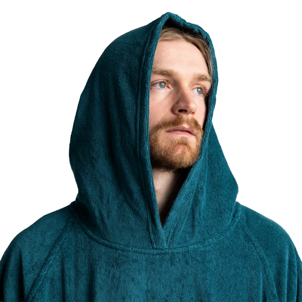 Men's Towelling Poncho Changing Robe - Deep Teal