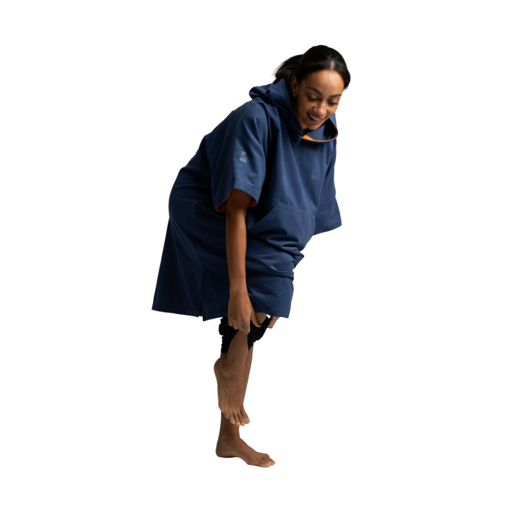 Women's Quick Dry Microfibre Poncho Changing Robe - Admiral Blue