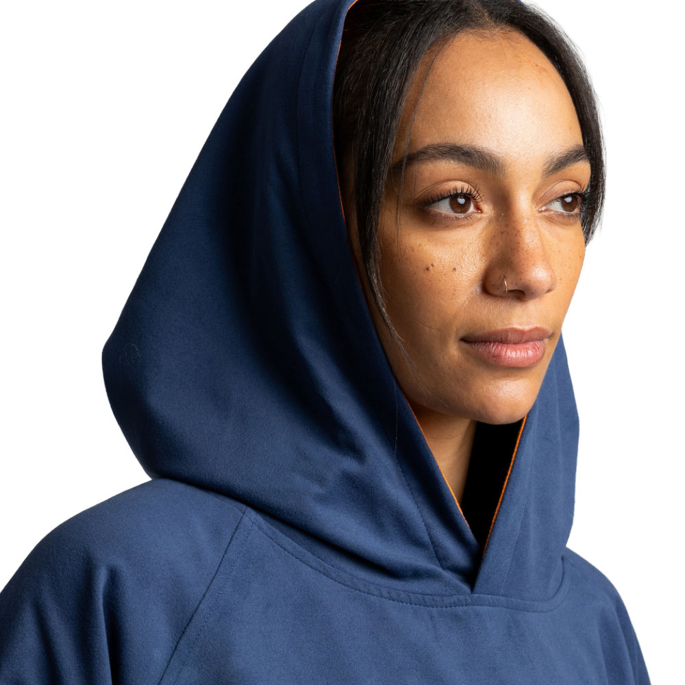 Women's Quick Dry Microfibre Poncho Changing Robe - Admiral Blue