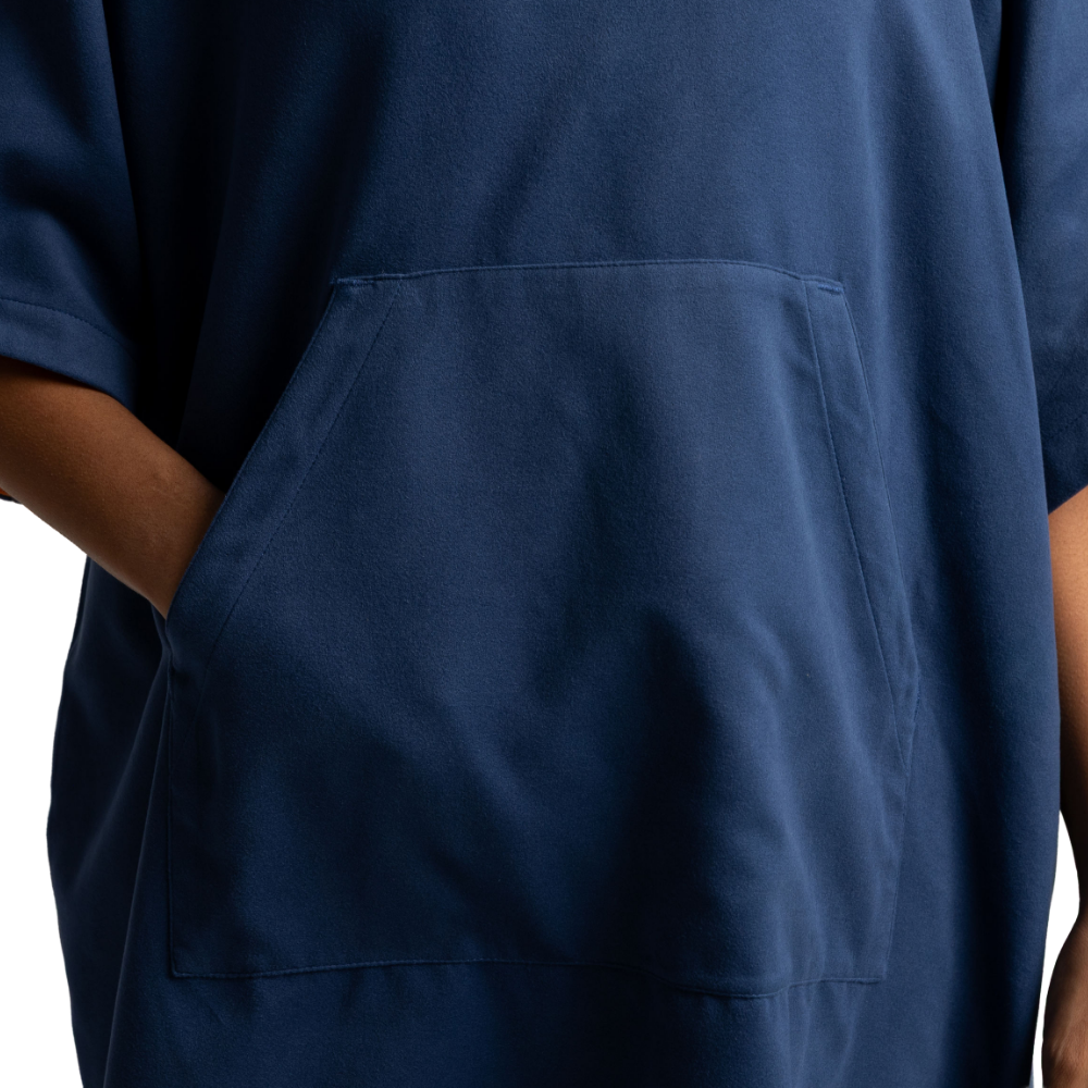 Women's Quick Dry Microfibre Poncho Changing Robe - Admiral Blue