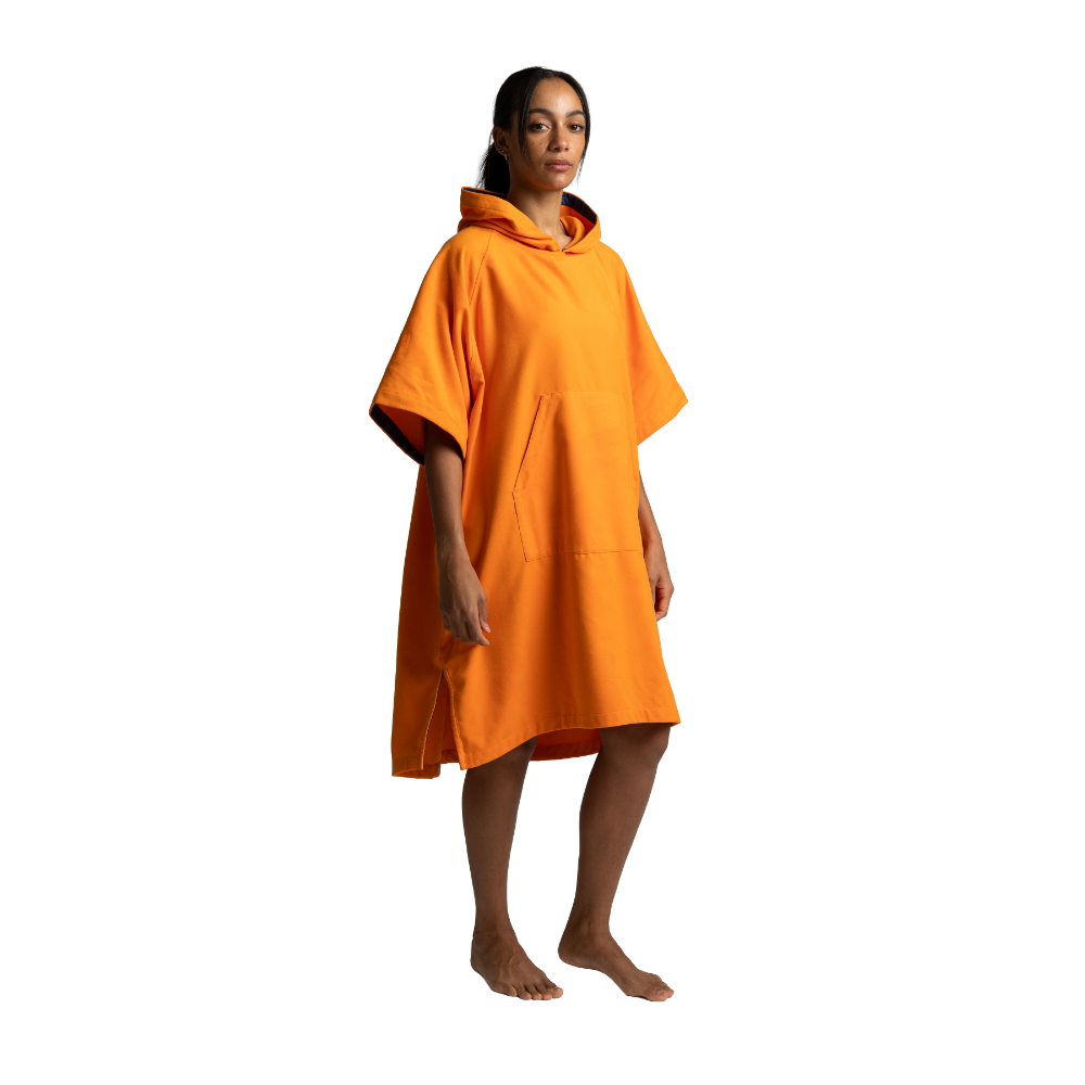 Women's Quick Dry Microfibre Poncho Changing Robe - Bitter Orange