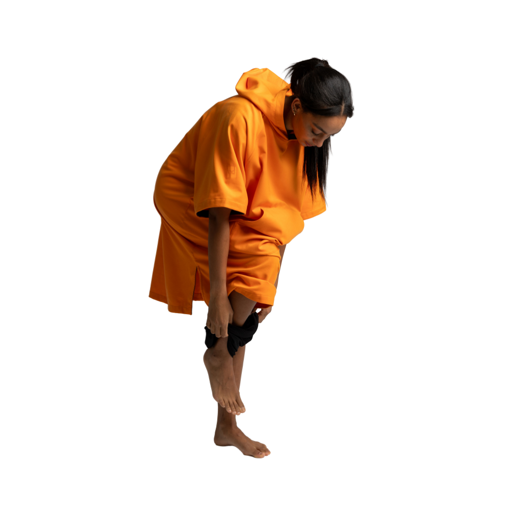 Women's Quick Dry Microfibre Poncho Changing Robe - Bitter Orange