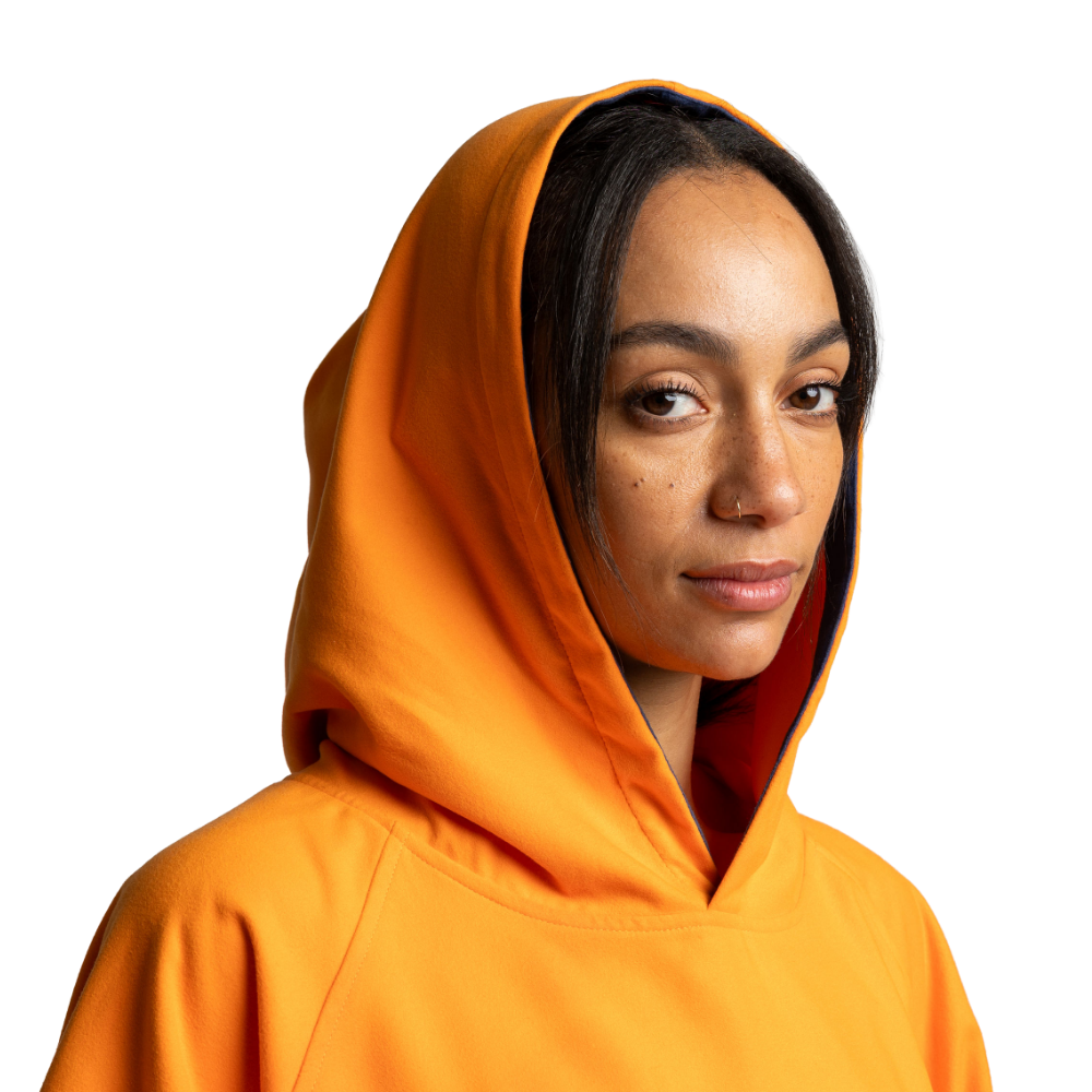 Women's Quick Dry Microfibre Poncho Changing Robe - Bitter Orange