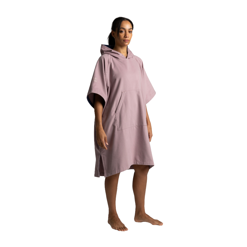 Women's Quick Dry Microfibre Poncho Changing Robe - Salty Pink