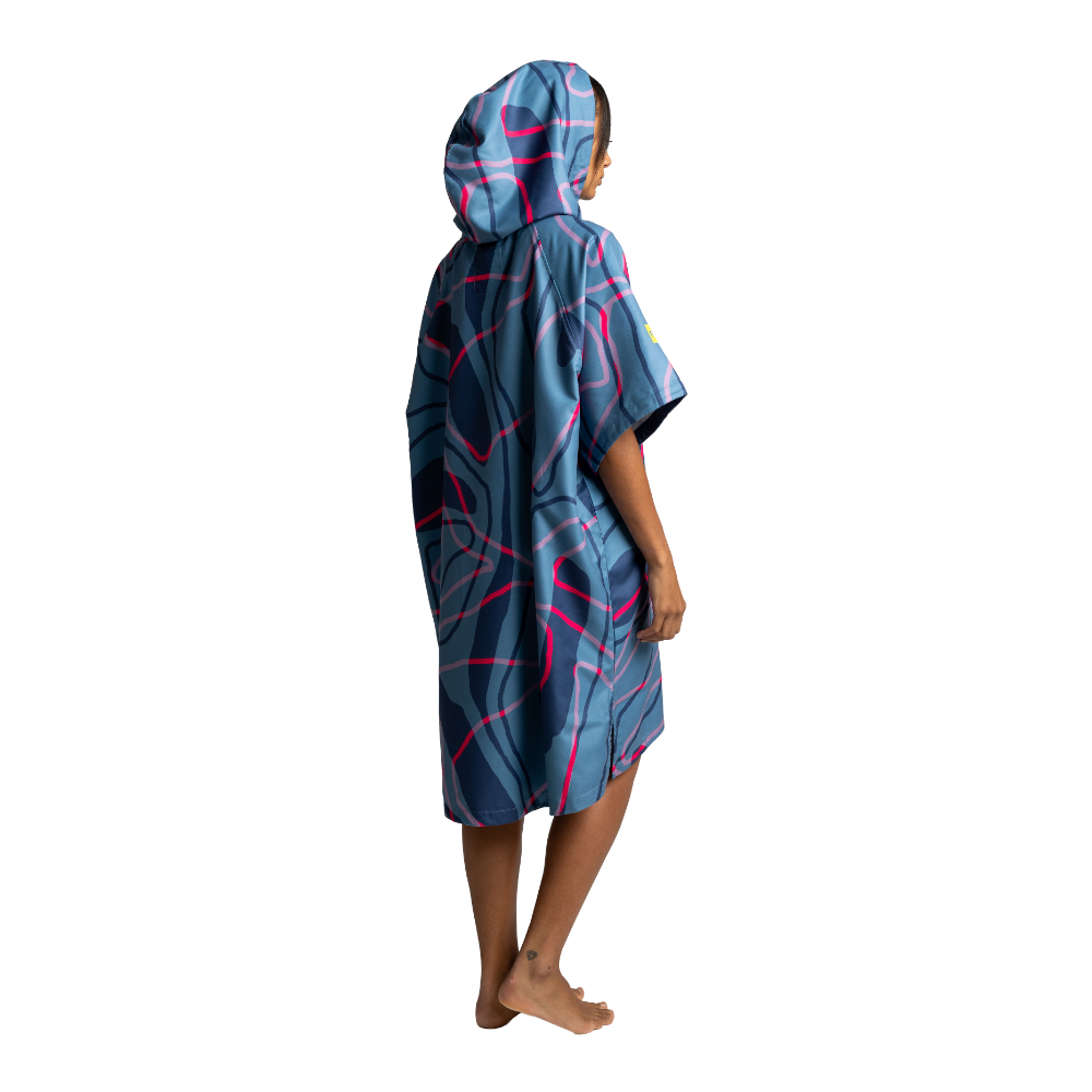 Women's Quick Dry Microfibre Poncho Changing Robe - Tidal Textures