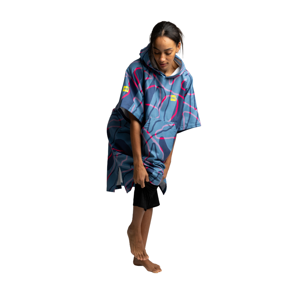 Women's Quick Dry Microfibre Poncho Changing Robe - Tidal Textures
