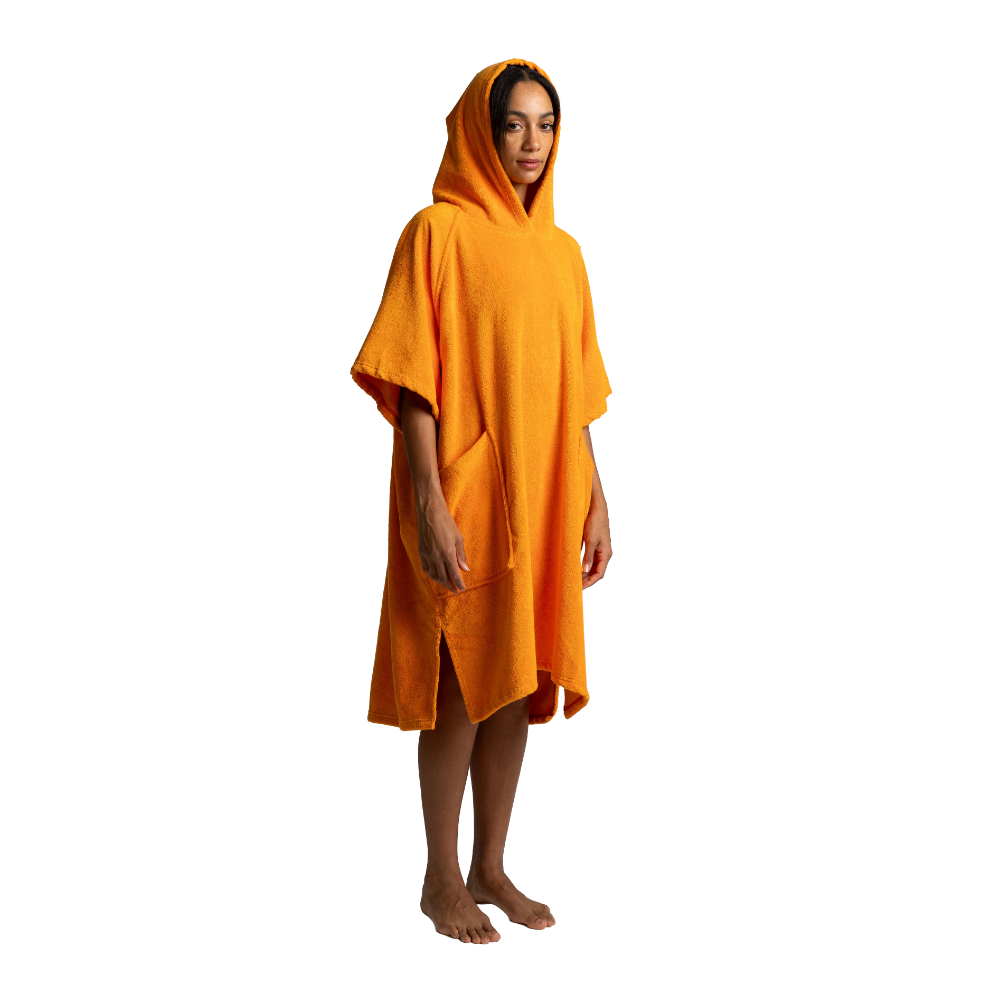 Women's Towelling Poncho Changing Robe - Bitter Orange