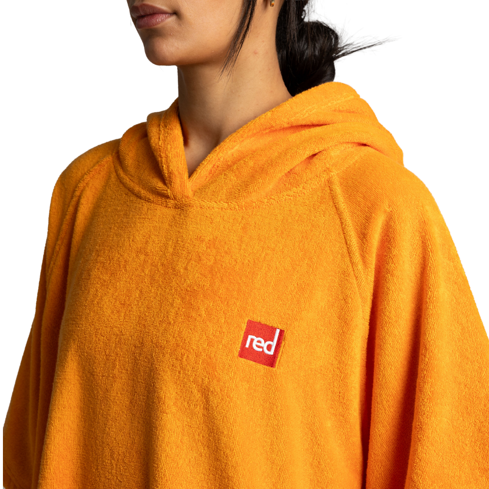 Women's Towelling Poncho Changing Robe - Bitter Orange