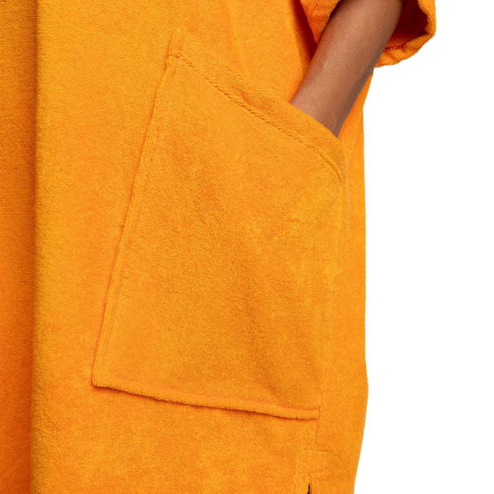Women's Towelling Poncho Changing Robe - Bitter Orange