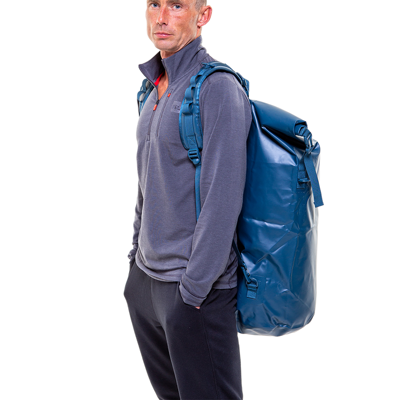 Red Original Waterproof Roll Top Dry Bag Backpack - Deep Blue