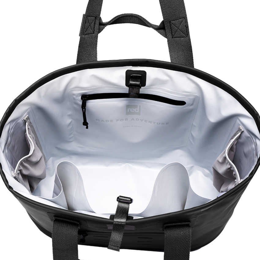 Red Equipment Waterproof Tote Bag 33L Obsidian Black – Red