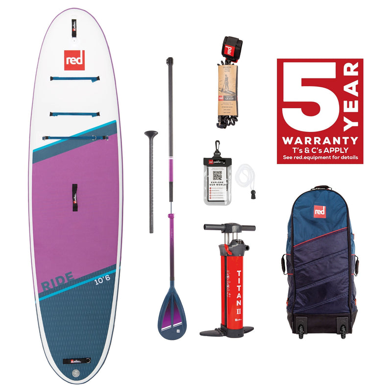 10'6 Ride Purple MSL Inflatable Paddle Board Package